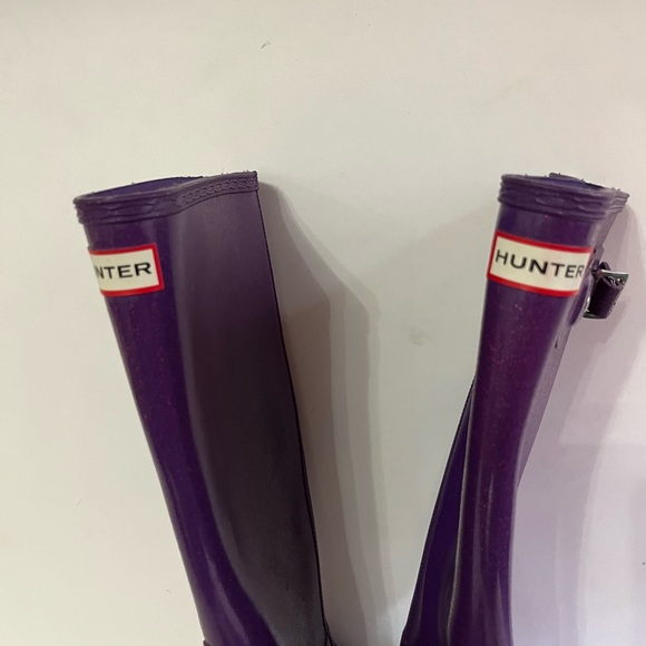 Hunter Boots original Tall rain boots in Purple Glitter sparkle size 7 - Picture 6 of 10